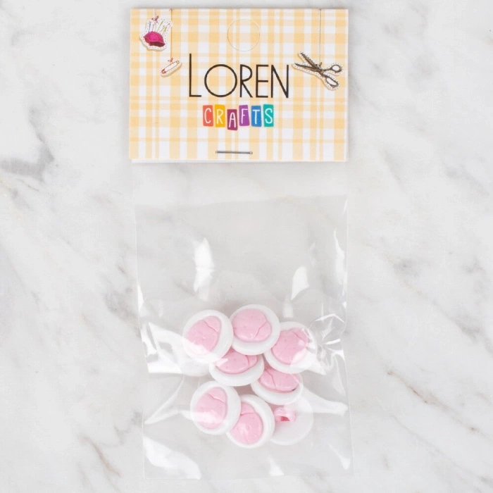 Loren Crafts 8 li Açık Pembe Düğme - 645