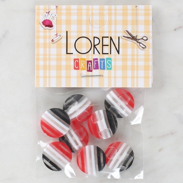 Loren Crafts 8li Desenli Düğme - 1090