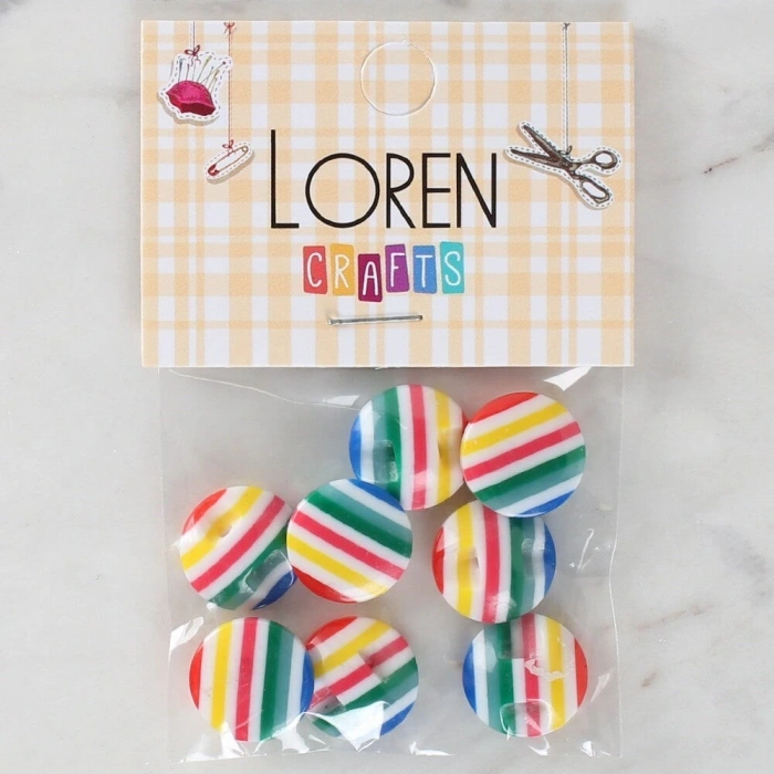 Loren Crafts 8li Desenli Düğme - 1097