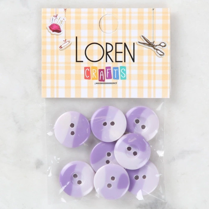 Loren Crafts 8li Düğme Mor - 1136