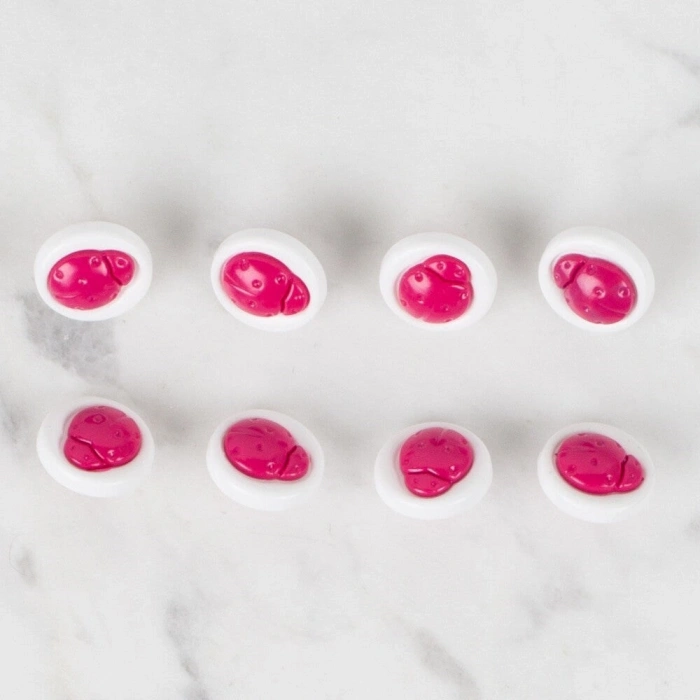 Loren Crafts 8 li Fuşya Uğur Böceği Düğme - 647