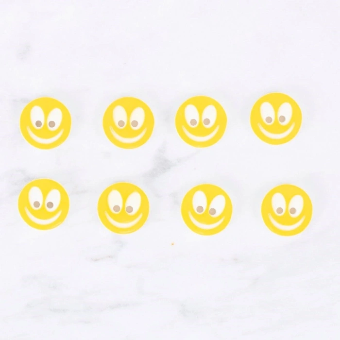 Loren Crafts 8 li Gülen Yüz Sarı Düğme - 0528