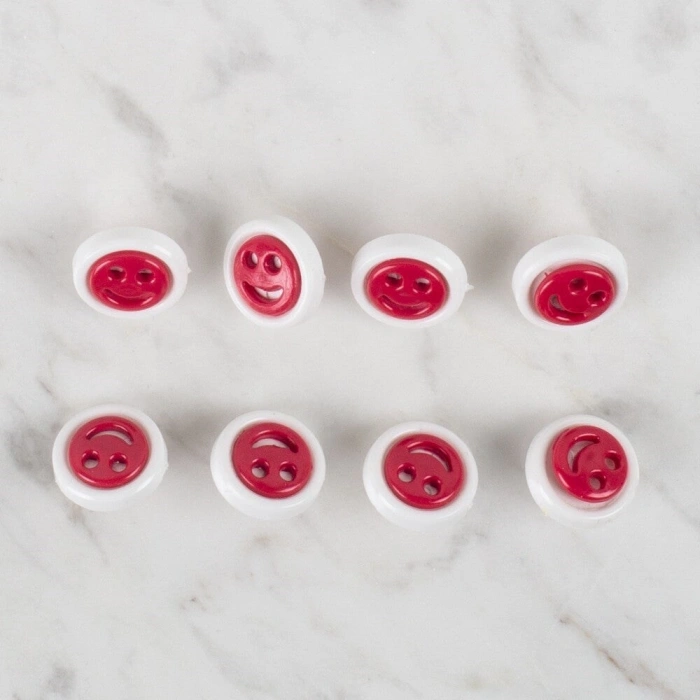 Loren Crafts 8 li Kırmızı Düğme - 637