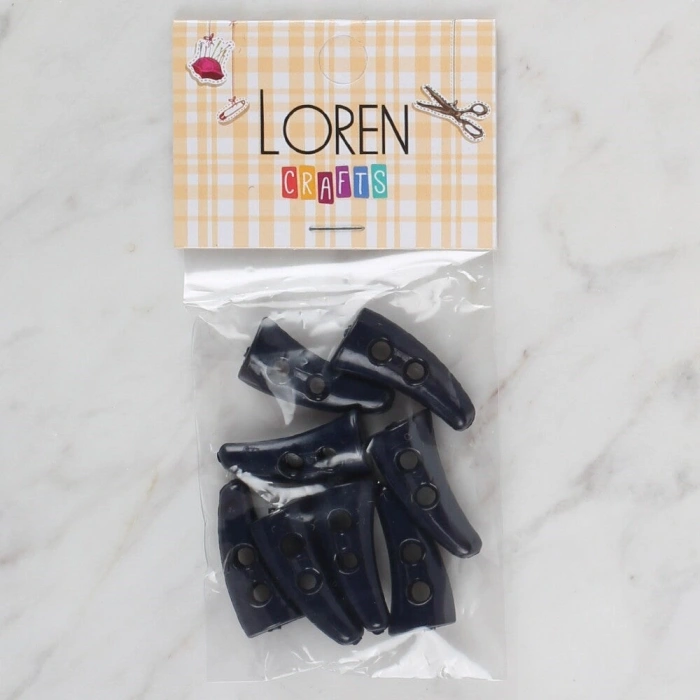 Loren Crafts 8 li koyu lacivert çoban düğme - 127