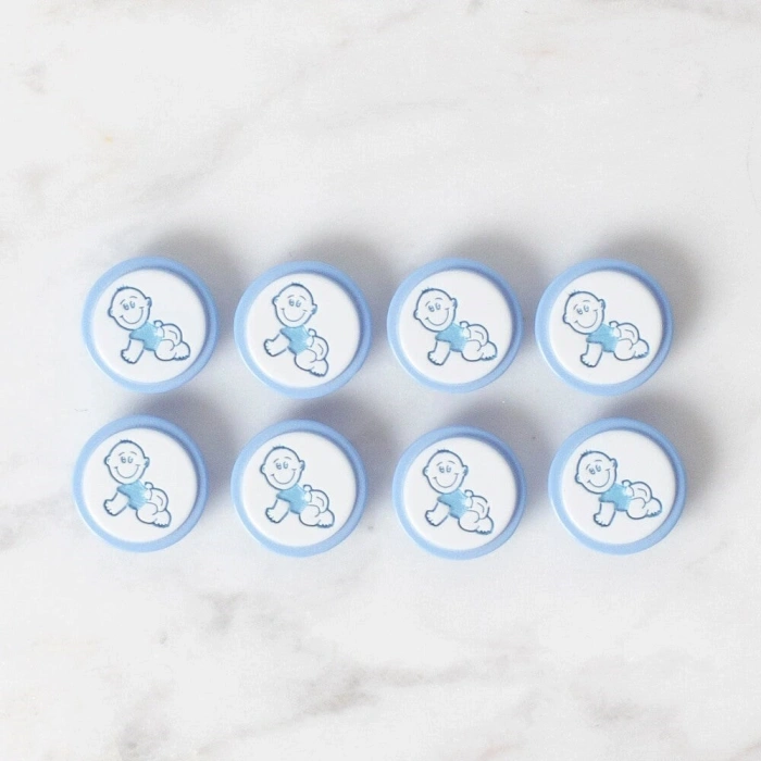 Loren Crafts 8 li Mavi Bebek Düğme - 369