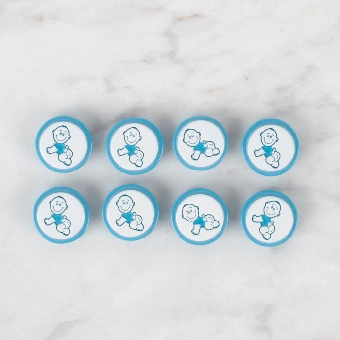 Loren Crafts 8 li Mavi Bebek Düğme - 370