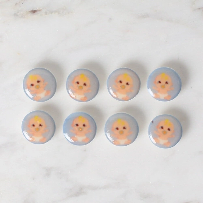 Loren Crafts 8 li Mavi Bebek Düğme - 695