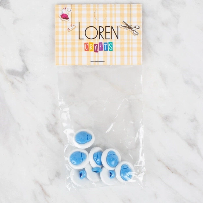 Loren Crafts 8 li Mavi Uğur Böceği Düğme - 644