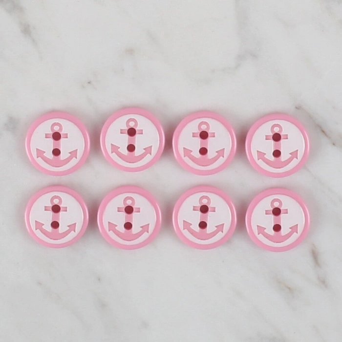 Loren Crafts 8 li Pembe Çapa Düğme - 608