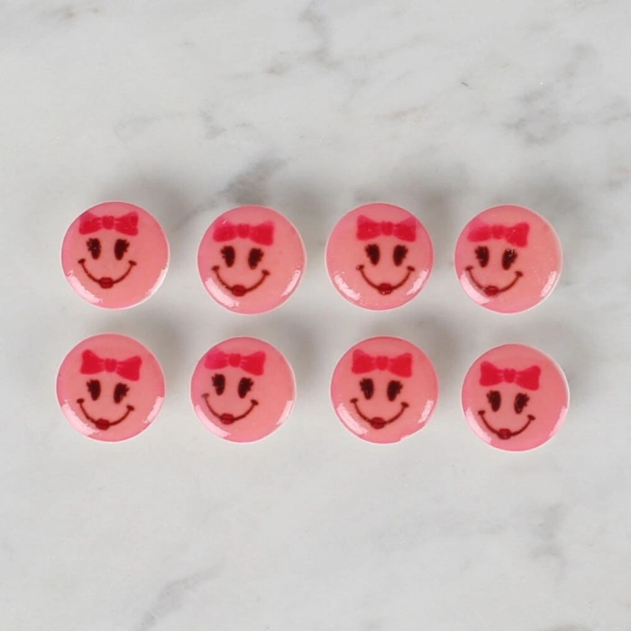 Loren Crafts 8 li Pembe Düğme - 0715