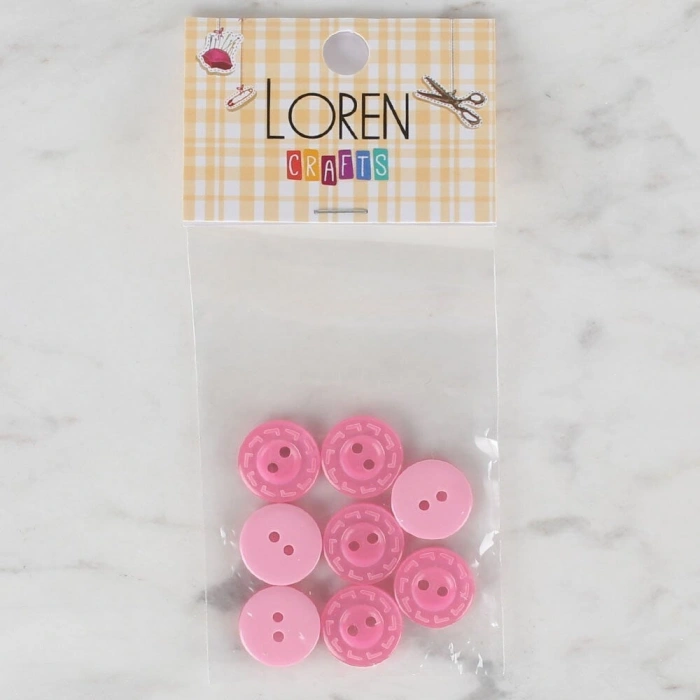 Loren Crafts 8 li Pembe Düğme - 189