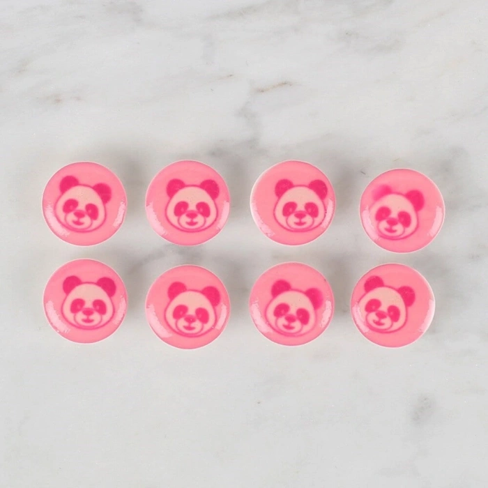 Loren Crafts 8 li Pembe Panda Düğme - 708
