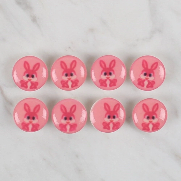 Loren Crafts 8 li Pembe Tavşan Düğme - 706