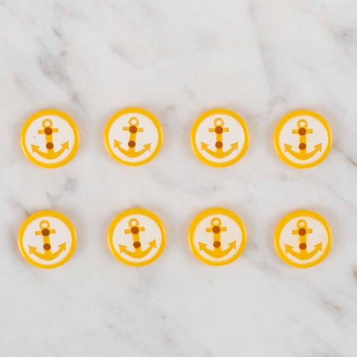 Loren Crafts 8 li Sarı Çapa Düğme - 607