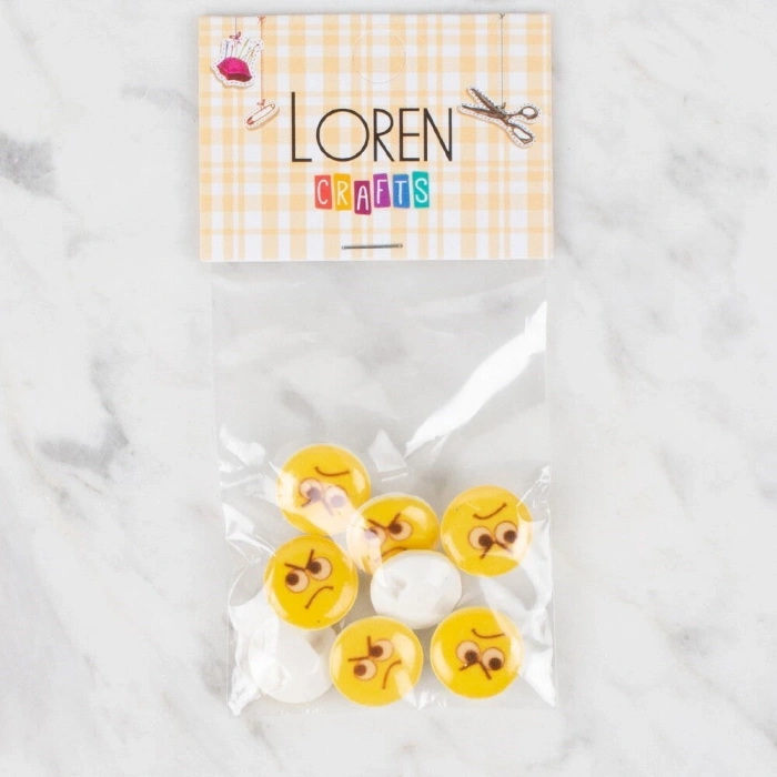 Loren Crafts 8 li Sarı Düğme - 664
