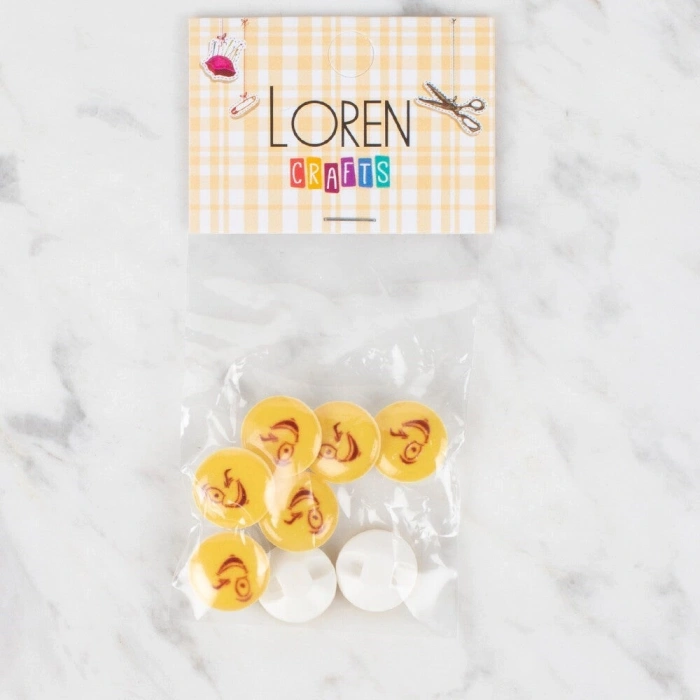 Loren Crafts 8 li Sarı Düğme - 669