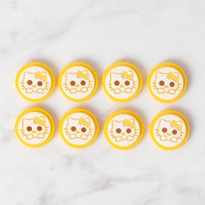 Loren Crafts 8 li Sarı Kedi Düğme - 590