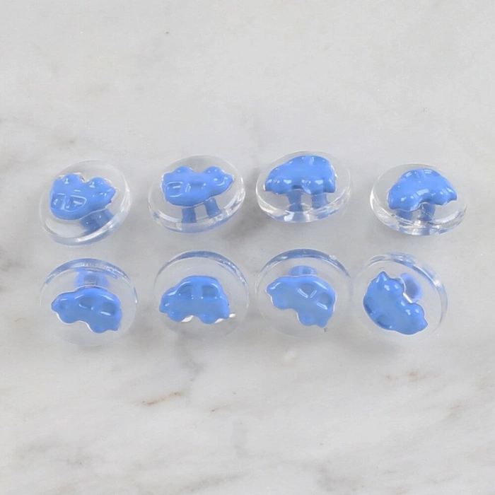 Loren Crafts 8 li Şeffaf Mavi Araba Düğme - 261