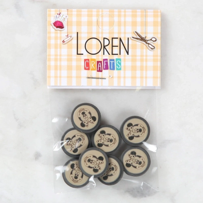 Loren Crafts 8 li Şeffaf Mavi Ayak Düğme - 272