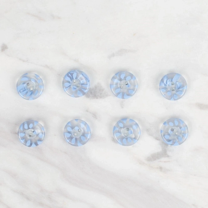 Loren Crafts 8 li Şeffaf Mavi Düğme - 29