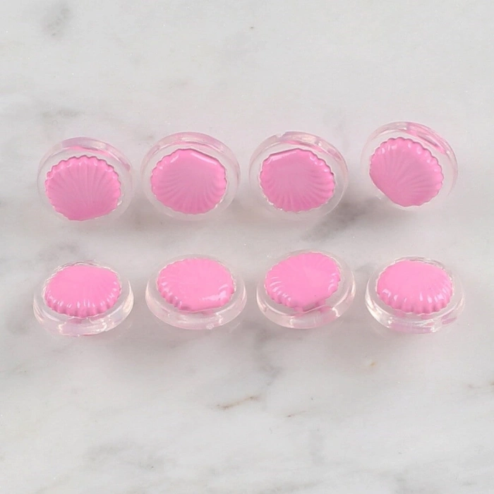 Loren Crafts 8 li Şeffaf Pembe Deniz Kabuğu Düğme