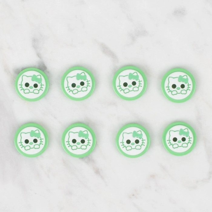 Loren Crafts 8 li Yeşil Kedi Düğme - 589