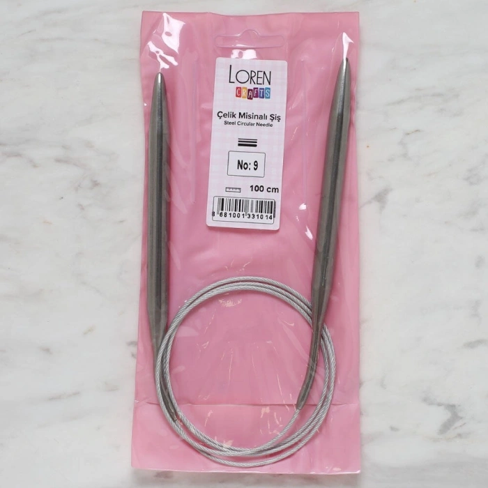 Loren Crafts 9 mm Çelik Misinalı Şiş 100 cm