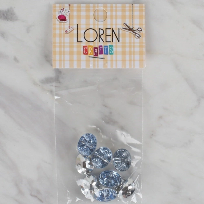 Loren Crafts açık mavi 8 li düğme - 233