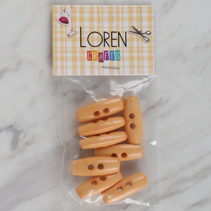 Loren Crafts açık turuncu 8 li çoban düğme - 68