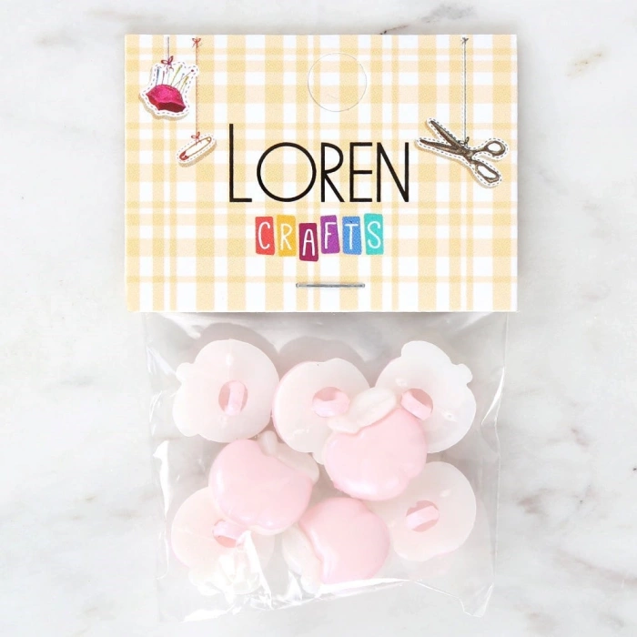 Loren Crafts Bebe Pembe 8li Düğme - 3002