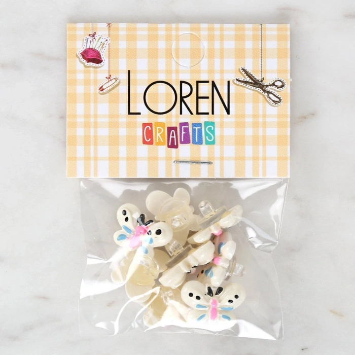 Loren Crafts Beyaz 8li Düğme - 3023