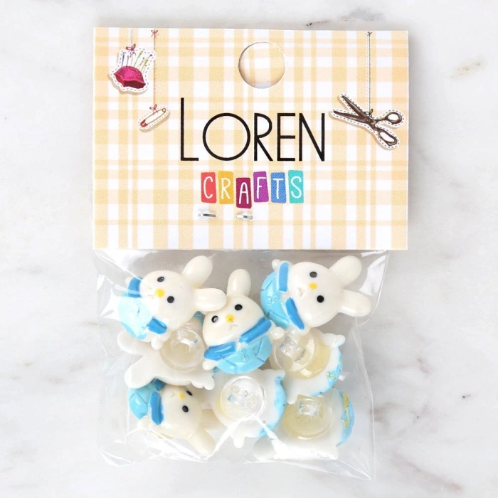 Loren Crafts Beyaz 8li Düğme - 3032