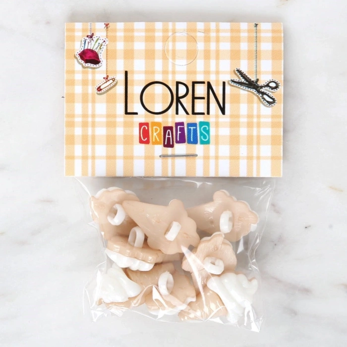Loren Crafts Beyaz 8li Düğme - 3070