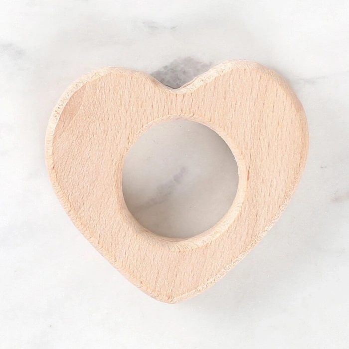 Loren Crafts Heart Shaped Organic Wooden Teethers
