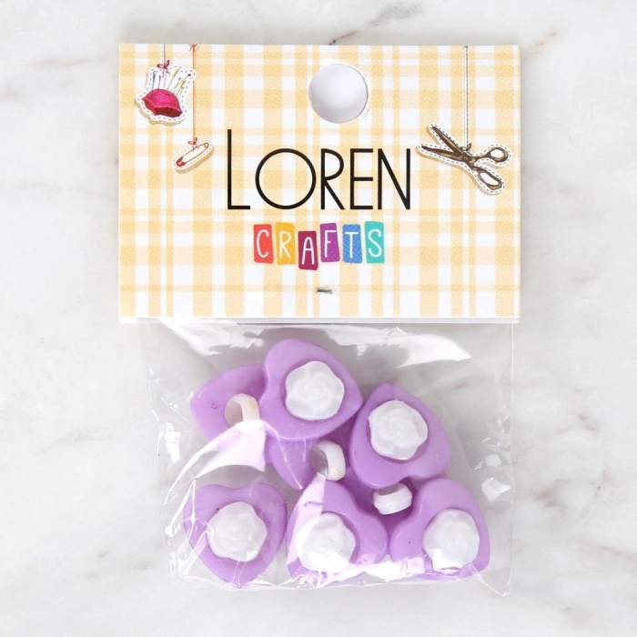 Loren Crafts Lila 8li Düğme - 3052