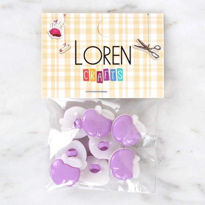 Loren Crafts Mor 8li Düğme - 3003