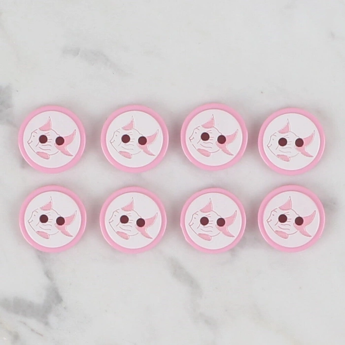 Loren Crafts pembe 8 li balık düğme - 571