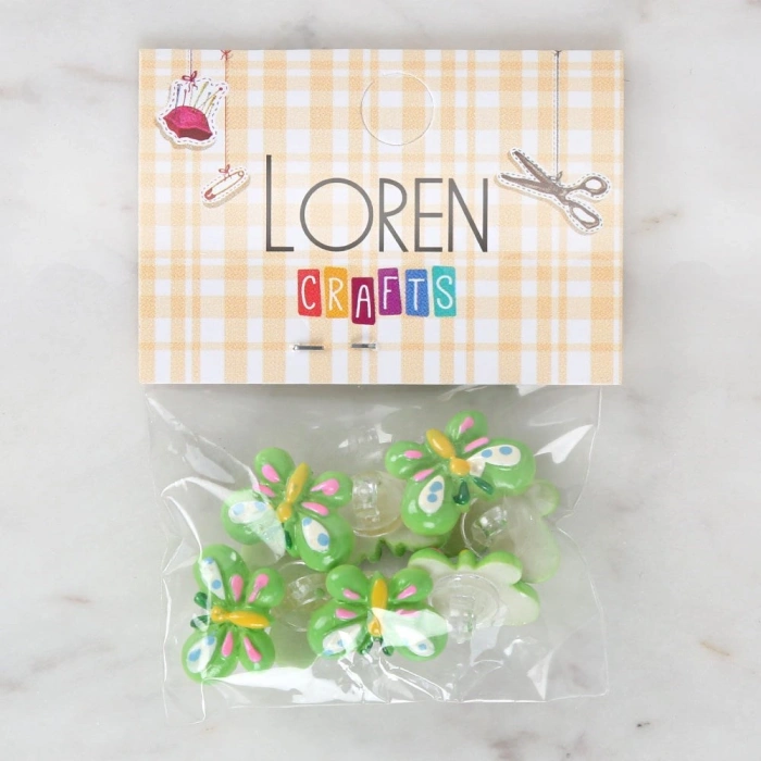 Loren Crafts Yeşil 8li Düğme - 3019