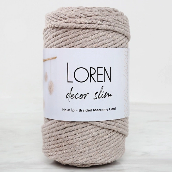 Loren Decor Slim 3 Ply Macrame Cord Beige - L049