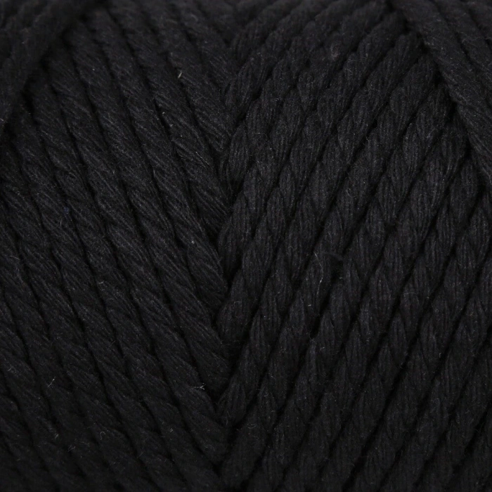 Loren Decor Slim 3 Büküm Makrome İpi Siyah - L006