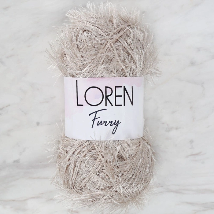 Loren Furry Open Beige Hand Knitting Yarn - RF050