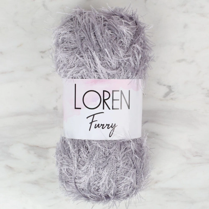 Loren Furry Gray Hand Knitting Yarn - RF006 - 34045