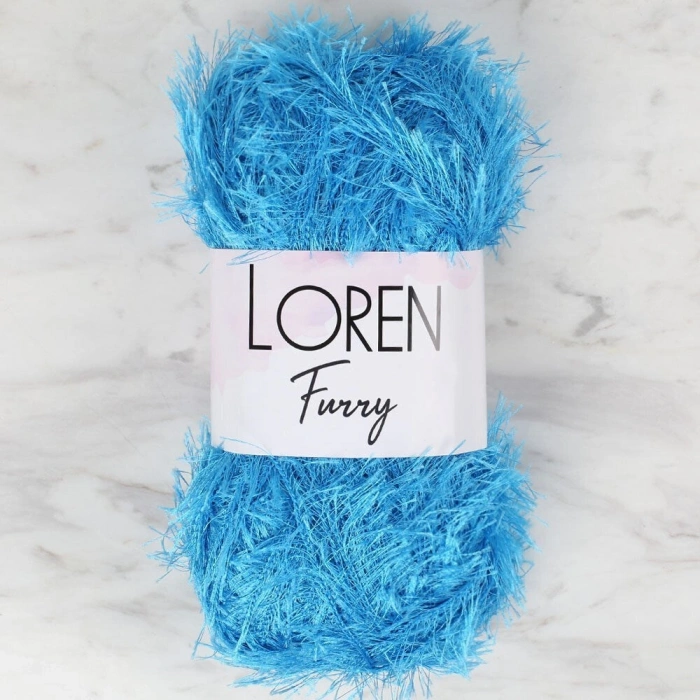 Loren Furry Blue Hand Knitting Yarn - RF003 - 34042