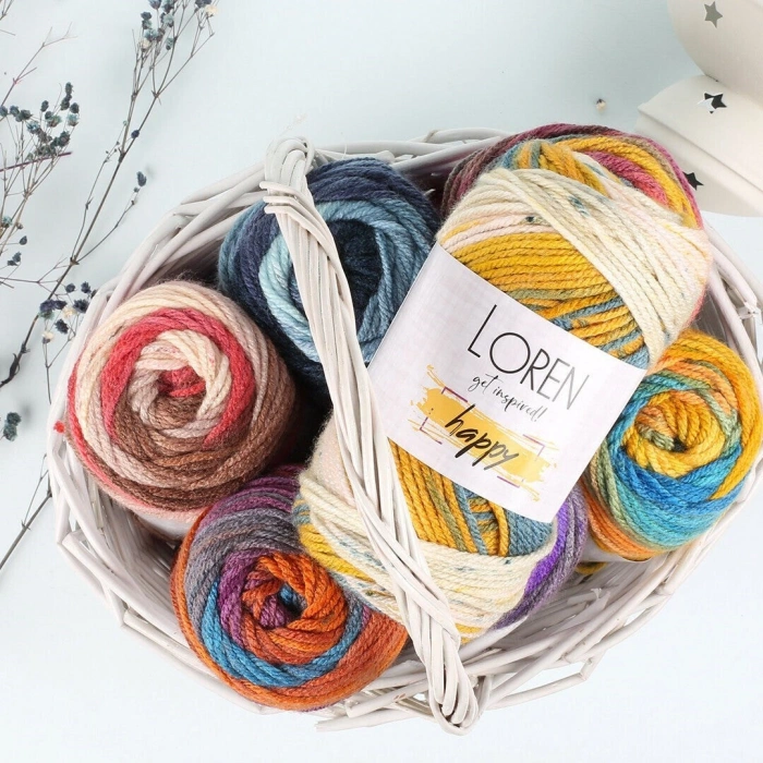 Loren Happy Variegated Hand Knitting Yarn - RH020 - 34305