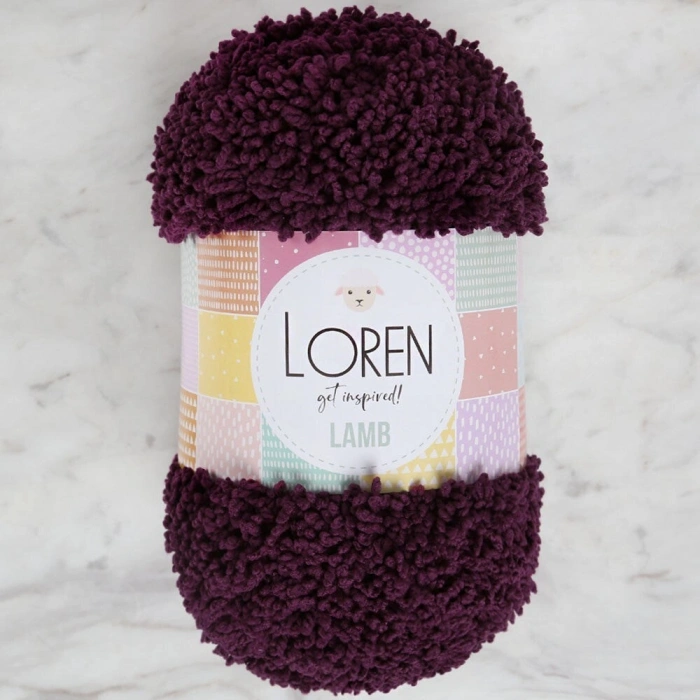 Loren Lamb Eggplant Purple Hand Knitting Yarn - R015