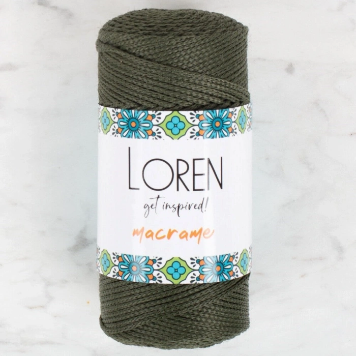 Loren Macrame Military Green Hand Knitting Yarn - RM 0195 - 34337