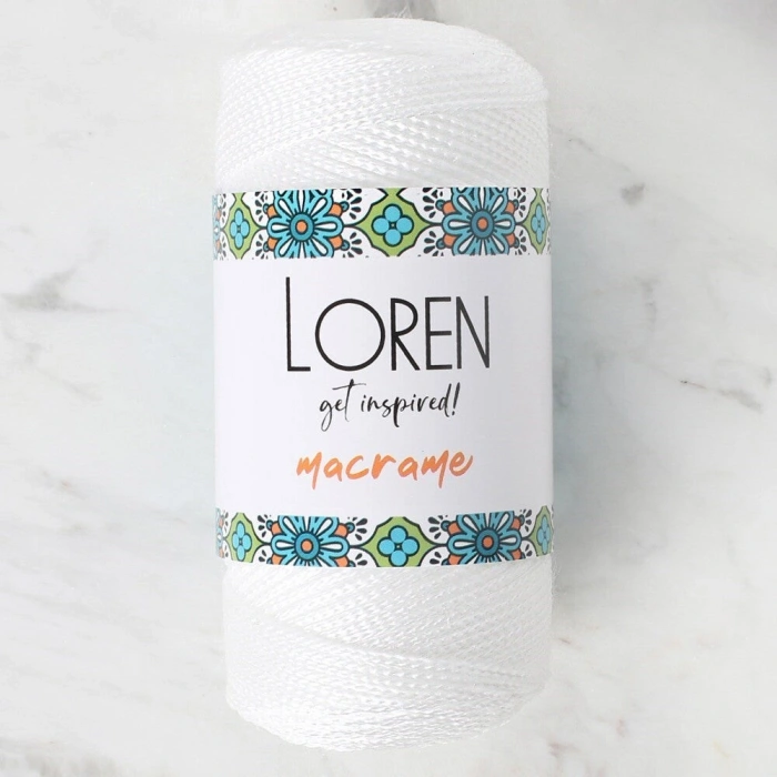 Loren Macrame White Hand Knitting Yarn - RM 002 - 34324