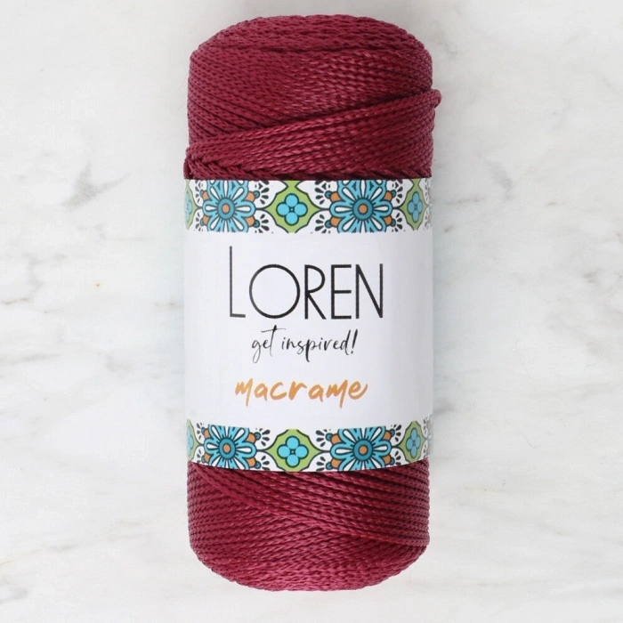 Loren Macrame Burgundy Hand Knitting Yarn - RM 0113 - 34344