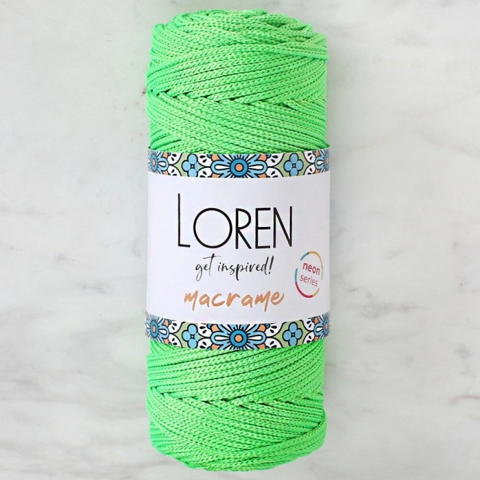 Loren Macrame Neon Green Hand Knitting Yarn - L115