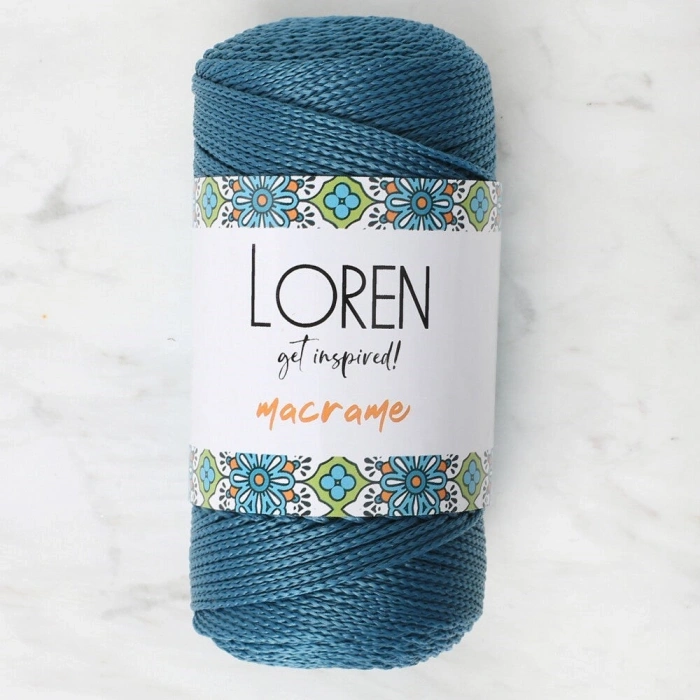 Loren Macrame Petrol Blue Hand Knitting Yarn - RM 0238 - 34356